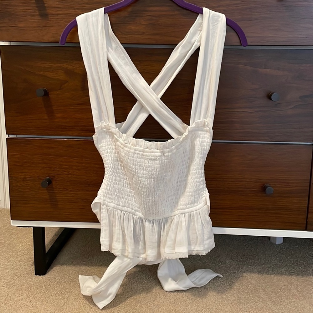 Free People white tie tank! Like new. SMALL.